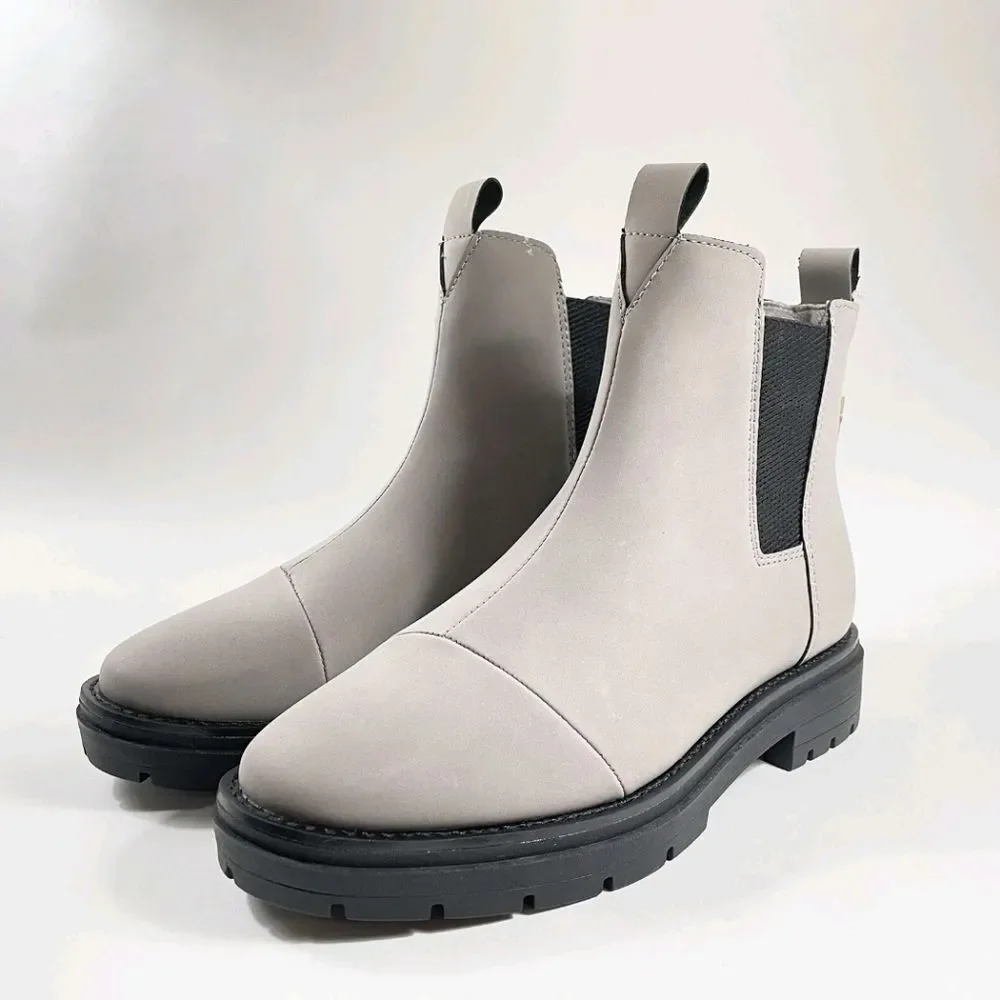 NEW TOMS Cement Skylar Nubuck Chelsea Gray Ankle Boots 6